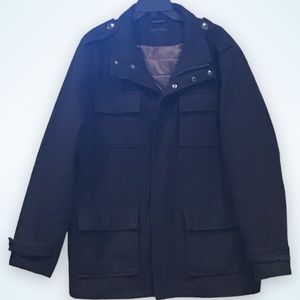 * HOST PICK* CALVIN KLEIN Heather Black Wool Blend Jacket - LG